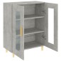 vidaXL Aparador de madera de ingeniería gris hormigón 69,5x34x90 cm
