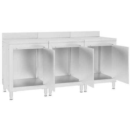 vidaXL Mesa de trabajo comercial mueble acero inoxidable 180x60x96 cm