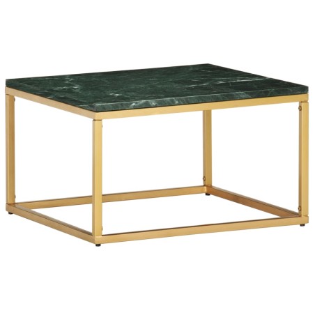 vidaXL Mesa de centro piedra real textura de mármol verde 60x60x35 cm