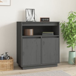 vidaXL Aparador de madera maciza de pino gris 70x34x80 cm