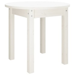 vidaXL Mesa de centro de madera maciza de pino blanco Ø 45x40 cm