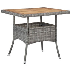 vidaXL Muebles de jardín 3 piezas ratán sintético gris y acacia 