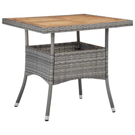 vidaXL Muebles de jardín 3 piezas ratán sintético gris y acacia 