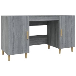 vidaXL Escritorio de madera contrachapada gris Sonoma 140x50x75 cm