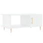 vidaXL Mesa de centro madera contrachapada blanco brillo 90x50x40 cm vidaXL Mesa de centro madera contrachapada blanco brillo 90x50x40 cm