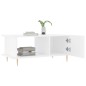 vidaXL Mesa de centro madera contrachapada blanco brillo 90x50x40 cm vidaXL Mesa de centro madera contrachapada blanco brillo 90x50x40 cm