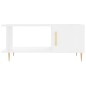 vidaXL Mesa de centro madera contrachapada blanco brillo 90x50x40 cm vidaXL Mesa de centro madera contrachapada blanco brillo 90x50x40 cm