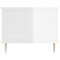 vidaXL Mesa de centro madera contrachapada blanco brillo 90x50x40 cm vidaXL Mesa de centro madera contrachapada blanco brillo 90x50x40 cm