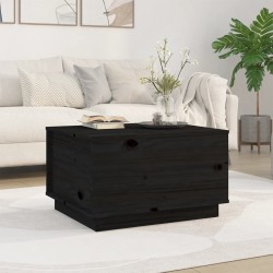 vidaXL Mesa de centro de madera maciza de pino negro 60x50x35 cm