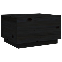vidaXL Mesa de centro de madera maciza de pino negro 60x50x35 cm