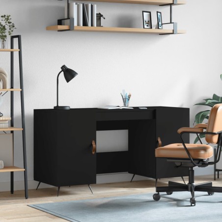 vidaXL Escritorio madera de ingeniería negro 140x50x75 cm