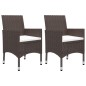 vidaXL Muebles de jardín 3 piezas ratán sintético y vidrio marrón vidaXL Muebles de jardín 3 piezas ratán sintético y vidrio marrón
