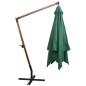 vidaXL Sombrilla colgante con palo de madera 300x300 cm verde vidaXL Sombrilla colgante con palo de madera 300x300 cm verde