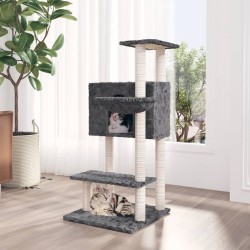 vidaXL Rascador para gatos con postes de sisal gris oscuro 108,5 cm