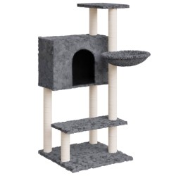 vidaXL Rascador para gatos con postes de sisal gris oscuro 108,5 cm