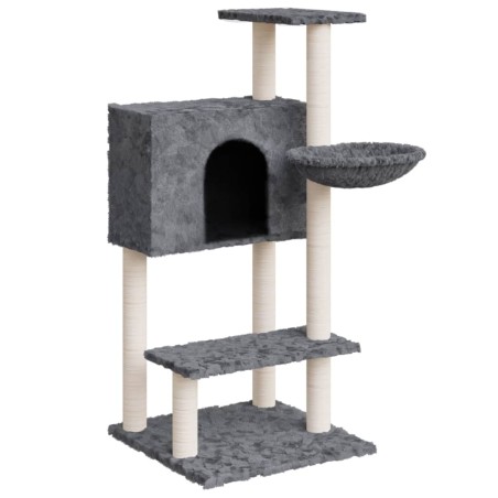 vidaXL Rascador para gatos con postes de sisal gris oscuro 108,5 cm