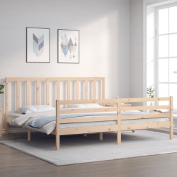 vidaXL Estructura de cama con cabecero madera maciza 200x200 cm