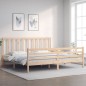 vidaXL Estructura de cama con cabecero madera maciza 200x200 cm