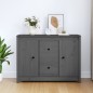vidaXL Aparador de madera maciza de pino gris 100x35x74 cm