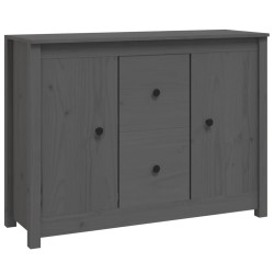vidaXL Aparador de madera maciza de pino gris 100x35x74 cm