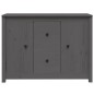vidaXL Aparador de madera maciza de pino gris 100x35x74 cm