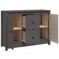 vidaXL Aparador de madera maciza de pino gris 100x35x74 cm