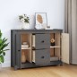vidaXL Aparador de madera maciza de pino gris 100x35x74 cm