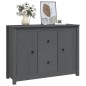 vidaXL Aparador de madera maciza de pino gris 100x35x74 cm