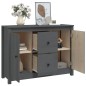 vidaXL Aparador de madera maciza de pino gris 100x35x74 cm