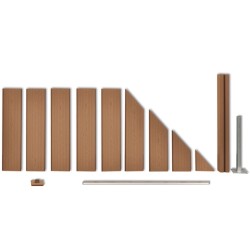vidaXL Panel de valla WPC marrón 105x(105-185) cm 