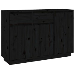 vidaXL Aparador de madera maciza de pino negro 110x34x75 cm