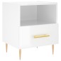 vidaXL Mesita de noche madera de ingeniería blanco brillo 40x35x47,5cm