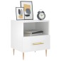 vidaXL Mesita de noche madera de ingeniería blanco brillo 40x35x47,5cm