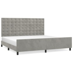 vidaXL Estructura de cama con cabecero terciopelo gris claro 200x200cm