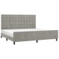vidaXL Estructura de cama con cabecero terciopelo gris claro 200x200cm