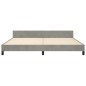 vidaXL Estructura de cama con cabecero terciopelo gris claro 200x200cm