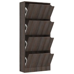 vidaXL Zapatero 4 puertas madera ingeniería gris Sonoma 59x24x136 cm