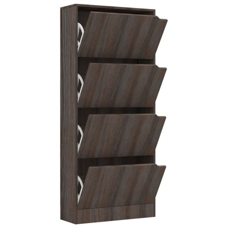 vidaXL Zapatero 4 puertas madera ingeniería gris Sonoma 59x24x136 cm