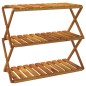 vidaXL Estantería plegable 3 alturas madera acacia marrón 70x31x63 cm vidaXL Estantería plegable 3 alturas madera acacia marrón 70x31x63 cm