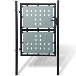 vidaXL Puerta de valla de jardín negra 100x250 cm