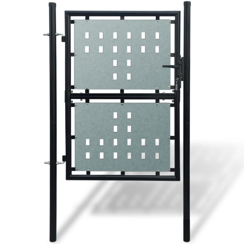 vidaXL Puerta de valla de jardín negra 100x250 cm