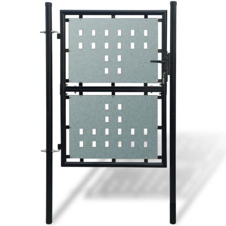 vidaXL Puerta de valla de jardín negra 100x250 cm