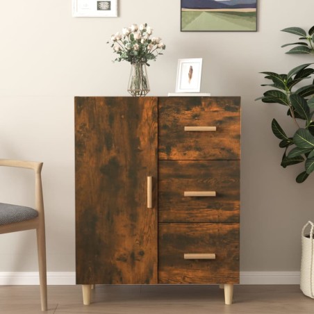 vidaXL Aparador de madera de ingeniería roble ahumado 69,5x34x90 cm