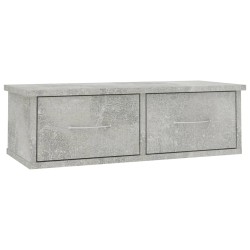 vidaXL Estante cajones para pared contrachapada hormigón 60x26x18,5cm