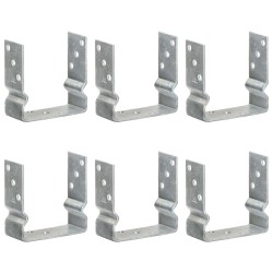 vidaXL Anclajes de valla 6 uds acero galvanizado plateado 14x6x15 cm