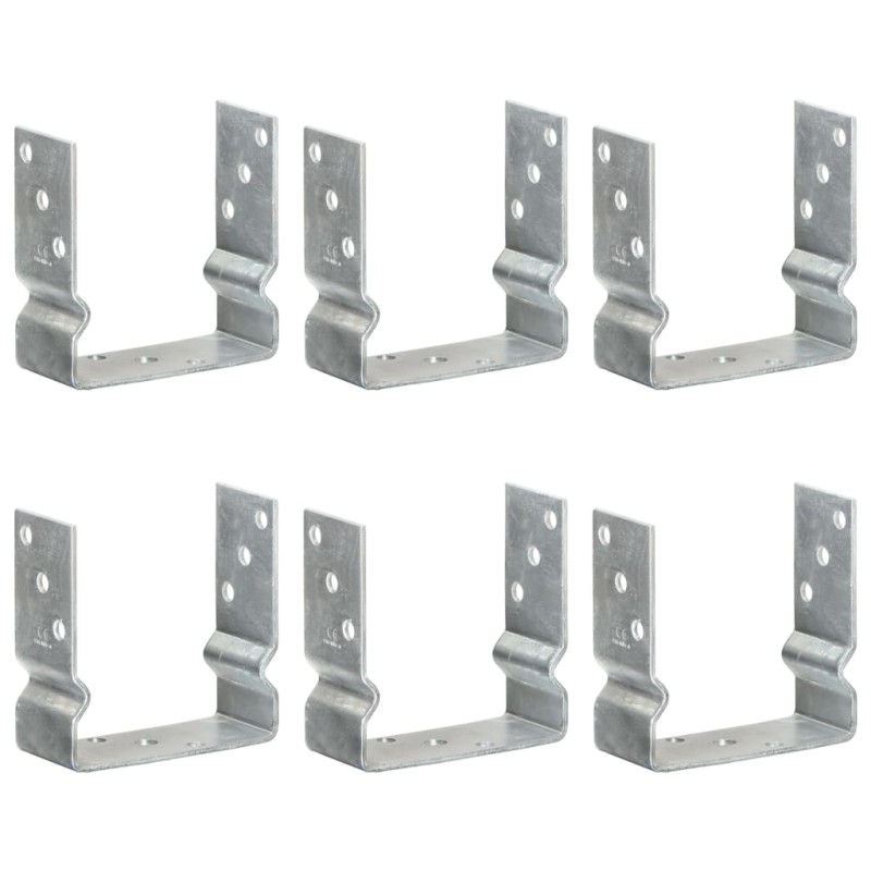 vidaXL Anclajes de valla 6 uds acero galvanizado plateado 14x6x15 cm vidaXL Anclajes de valla 6 uds acero galvanizado plateado 14x6x15 cm