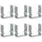 vidaXL Anclajes de valla 6 uds acero galvanizado plateado 14x6x15 cm vidaXL Anclajes de valla 6 uds acero galvanizado plateado 14x6x15 cm