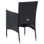 vidaXL Muebles de jardín 5 piezas ratán sintético y vidrio negro