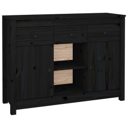 vidaXL Aparador de madera maciza de pino negro 100x35x74,5 cm