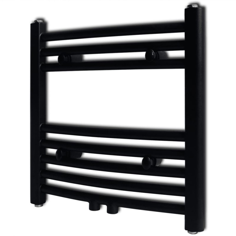 vidaXL Radiador toallero de baño curvo negro 480x480 mm vidaXL Radiador toallero de baño curvo negro 480x480 mm